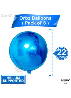 KATCHON Blue Foil Balloons Pack of 6 for Party Decoration  - Image 2