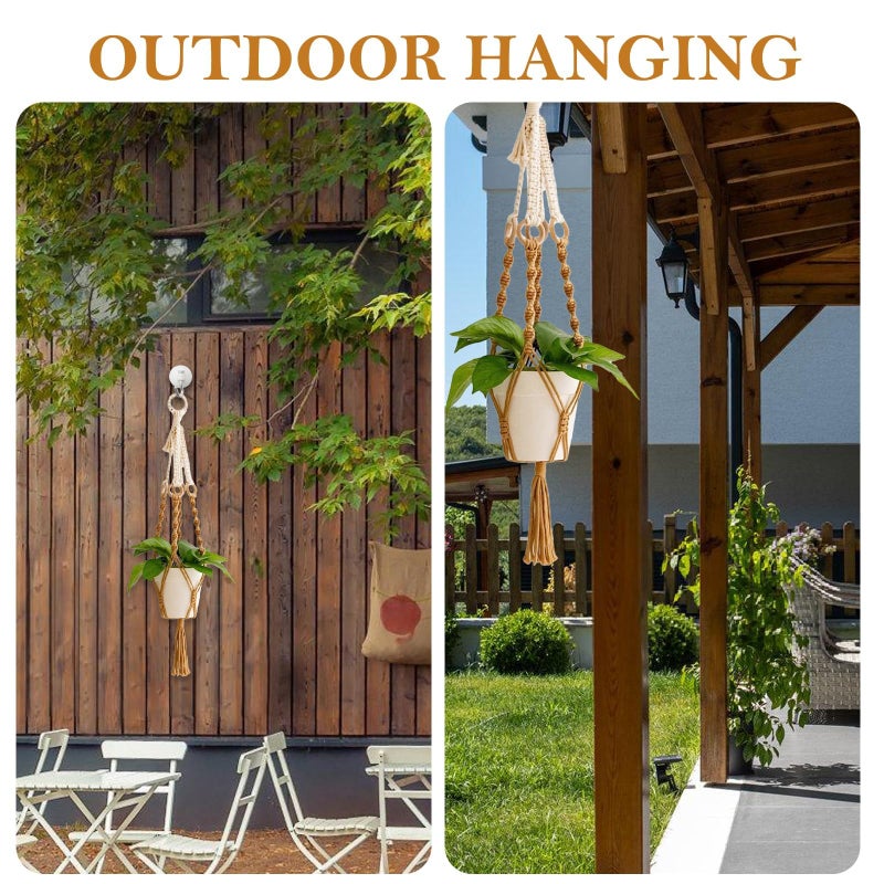 KASTWAVE Hanging Planter For Indoor Plants Colorful Macrame Plant Hanger With Tassel Handmade Wall Hanging Pot For Flower Boho Wall Decor For Outdoor Indoor Balcony Living Room Bedroom Office - Image 4