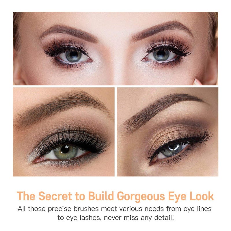 MSQ Eye Makeup Brushes 12pcs Rose Gold Eyeshadow Makeup Brushes Set with Soft Synthetic Hairs & Real Wood Handle for Eyeshadow, Eyebrow, Eyeliner, Blending(without bag) - Image 5