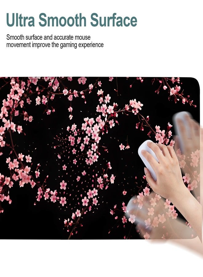 ANNA QUEEN Cherry Blossom Extended Gaming Mouse Pad 35.4 x 15.7 Inch - Japanese-Inspired Desk Mat for Gaming, Office, and Study with Non-Slip Rubber Base - Image 5