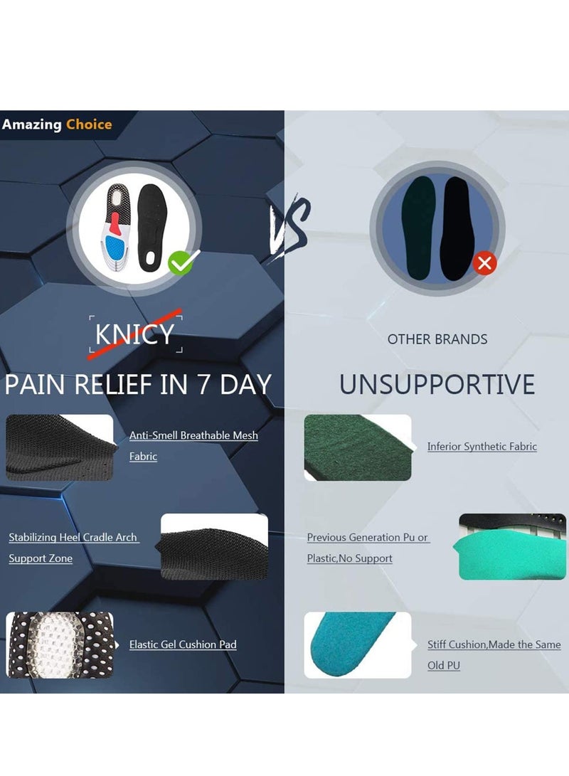 Barakah Orthotics Insole Comfortable Plantar Fasciitis Cushioning Arch Supports Shoes Inserts Footbed for Men Women Foot Pain Relieve Flat Feet Gel Bottom Shock Absorption - Image 4