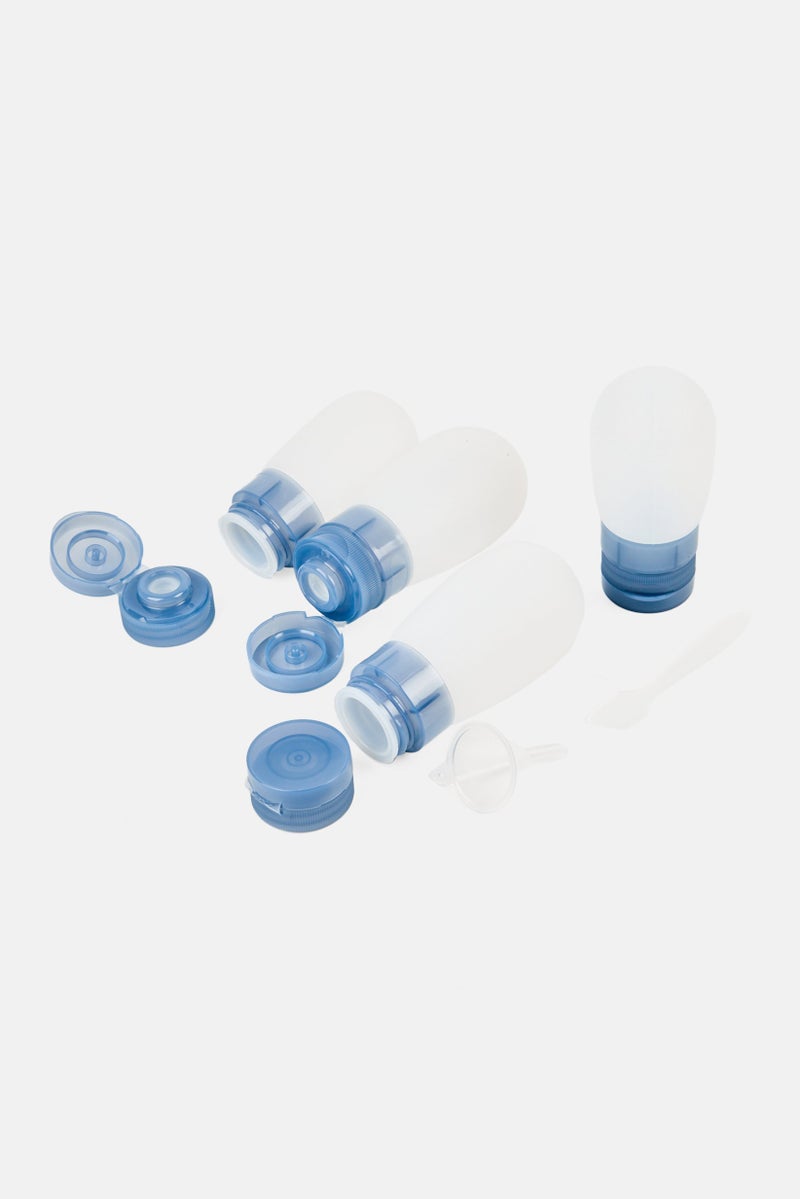 Miamica 4 Pieces Silicon Travel Bottle Set, Slate Blue - Image 4