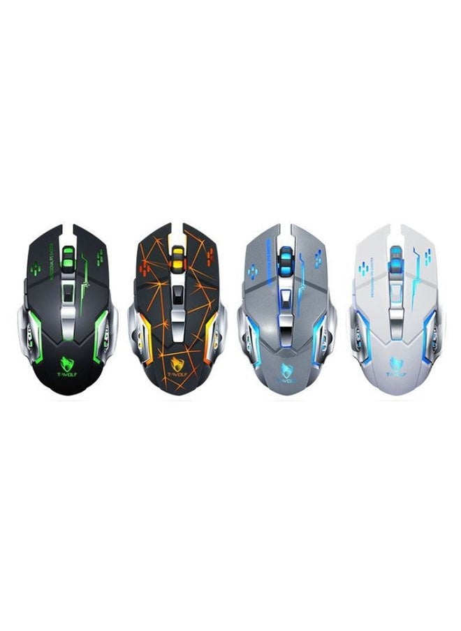 Generic T-WOLF Q13 2.4GHz 6-keys RGB Colorful Light Gaming Wireless Mouse, Color: Single Mode Gray  - Image 2