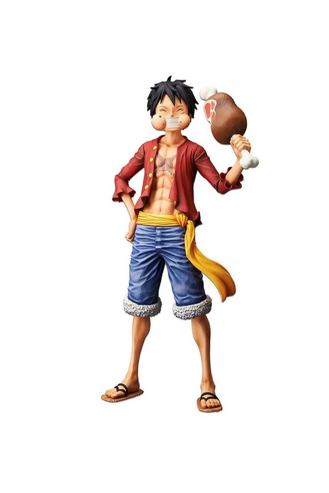 Buildable Luffy Figure With 3 Interchangeable Faces Anime Model (Smiley, Chicken Leg Meat ,Star Eyes)，Desktop Decor ，Gift For Boys Girls Kids Birthday 28 CM - Image 3