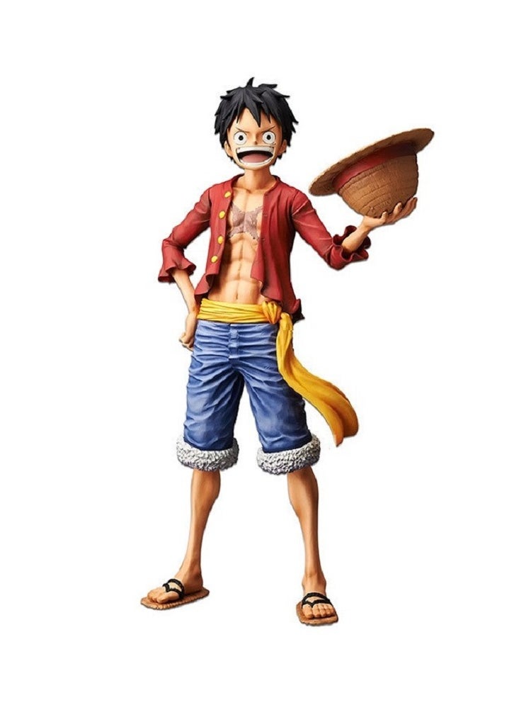 HALAMODO - One Piece Group Vertical Luffy Smiley Chicken Leg Meat Star Eyes Three Forms Can Replace The Face Hand Model Doll Decoration - Image 1