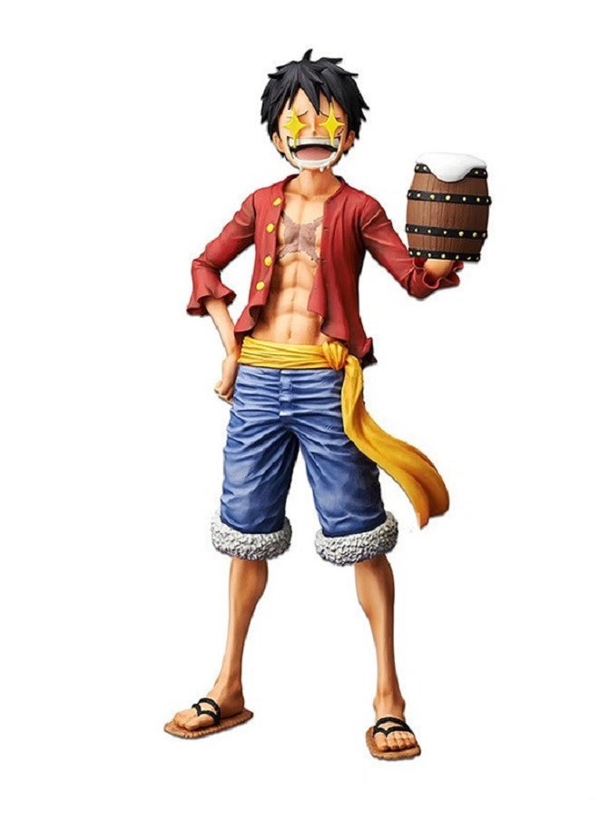 HALAMODO - One Piece Group Vertical Luffy Smiley Chicken Leg Meat Star Eyes Three Forms Can Replace The Face Hand Model Doll Decoration - Image 1