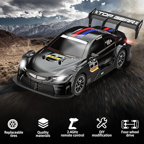 Losbenco RC Drift Car 116 Scale Remote Control Car 24GHz 4WD 40KMH High Speed RC Racing Car with Headlight Drifting Tires and Racing Tires for Adults Kids - Image 5
