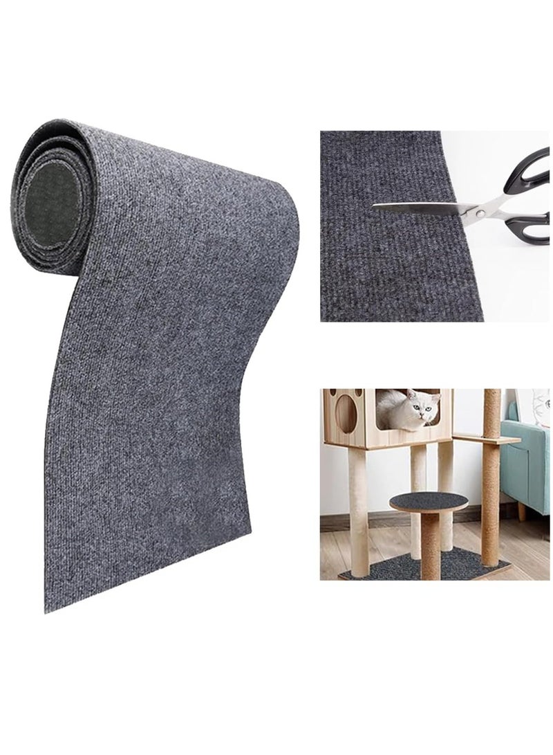 إيفرين خدش القطط للتسلق بنفسك، وسادة خدش القطط، سجادة خدش القطط المثبتة على الحائط، واقيات أثاث القطط، سجادة سجادة خدش ذاتية اللصق قابلة للتشذيب، للأرائك والجدران (رمادي داكن، 30x100 سم) - Image 1