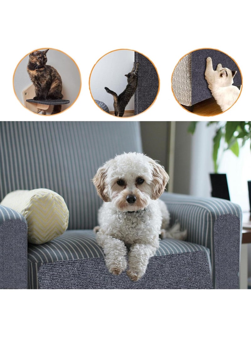 إيفرين خدش القطط للتسلق بنفسك، وسادة خدش القطط، سجادة خدش القطط المثبتة على الحائط، واقيات أثاث القطط، سجادة سجادة خدش ذاتية اللصق قابلة للتشذيب، للأرائك والجدران (رمادي داكن، 30x100 سم) - Image 5