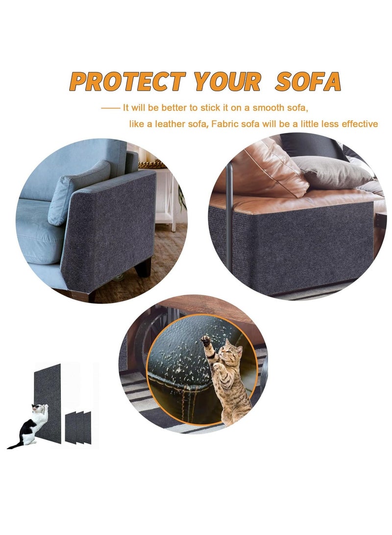 إيفرين خدش القطط للتسلق بنفسك، وسادة خدش القطط، سجادة خدش القطط المثبتة على الحائط، واقيات أثاث القطط، سجادة سجادة خدش ذاتية اللصق قابلة للتشذيب، للأرائك والجدران (رمادي داكن، 30x100 سم) - Image 4