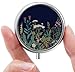 HCYPCV Mini Pill Box Small Pill Box Cute Pill Organizer for Vitamins Medications Fish Oil and Supplements Black Flowers - Image 1