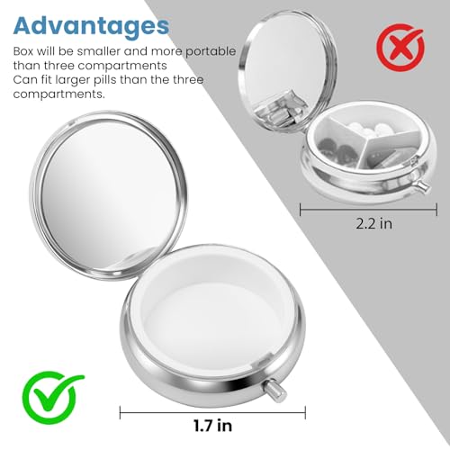 HCYPCV Mini Pill Box Small Pill Box Cute Pill Organizer for Vitamins Medications Fish Oil and Supplements Black Flowers - Image 5
