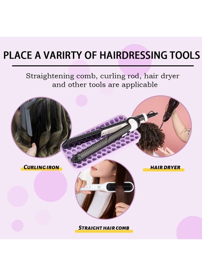 BangBoom Small Silicone Pad for Curling Iron, Thicker Heat Resistant Silicone Mat for Hair Tools, Portable Hair Styling Tool Rest Holder for Straightener, Hair Dryer, Flat Iron (Purple) - Image 5