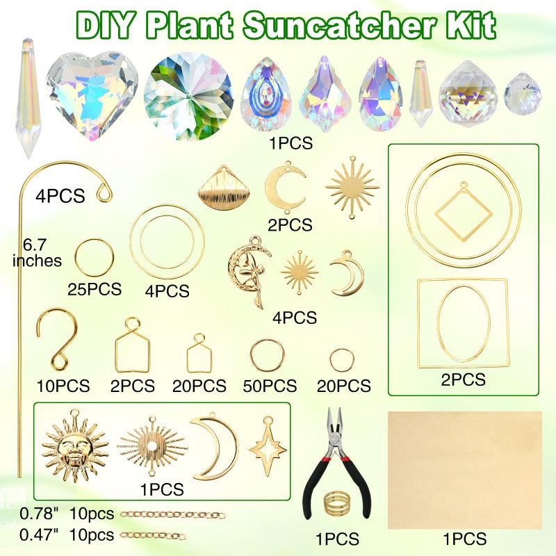 HYBEADS DIY Sun Catcher Kits for Adults, 260 pcs Crystal Suncatchers Making Suppliers for Garden Plant Windows Hanging Art and Crafts for Women Valentines Mother's Day Birthday Gifts Home Decor - Image 4