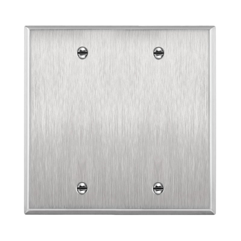 ENERLITES Blank Device Stainless Steel Wall Plate Metal Corrosive Resistant Cover for Unused Outlets Light Switches Holes Size 2Gang 450 x 457 7702 430 UL Listed Silver 1 Pack