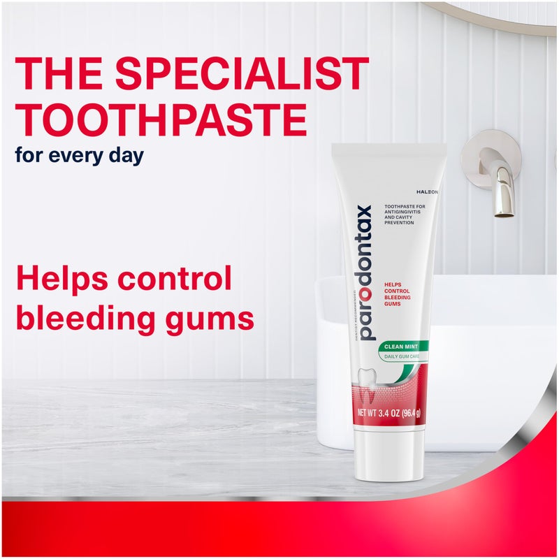 Parodontax Clean Mint Toothpaste For Gum Health, Helps Cavity Prevention, Anticavity And Antigingivitis - 3.4 Oz x 3 - Image 2