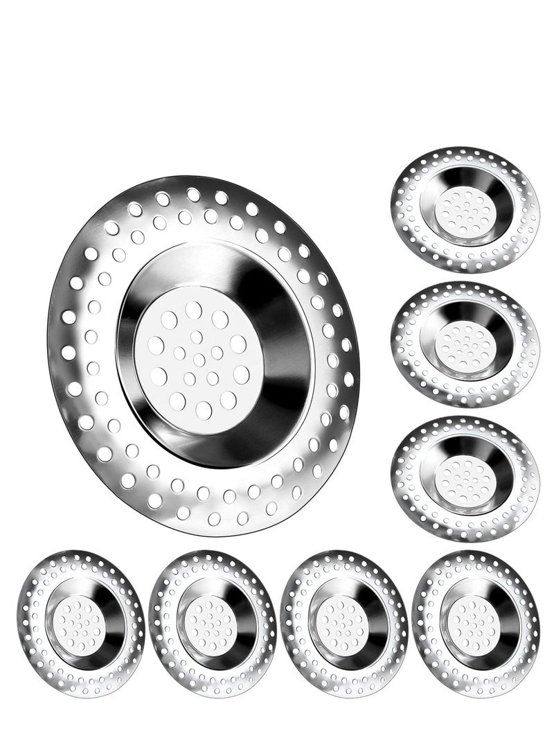 Y&D Kitchen Sink Strainer, 8PCS Stainless Steel Drain Plug Filter, Shower Cover Protector Filter Hole for Bathroom (2.99 Inch)  - Image 1