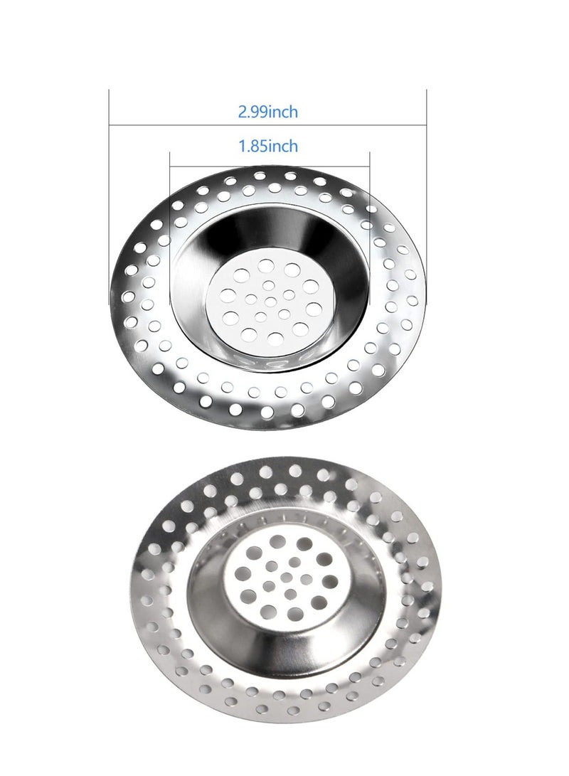Y&D Kitchen Sink Strainer, 8PCS Stainless Steel Drain Plug Filter, Shower Cover Protector Filter Hole for Bathroom (2.99 Inch)  - Image 3