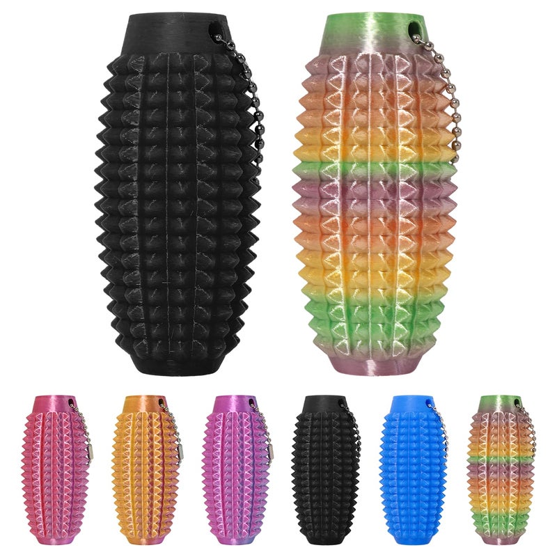 XNJAMG Little Ouchies Fidget ToysPain Stim Fidget Toy Reduce Stress for AdultsAnxiety Relief Pain StimSpiky Fidget Keychain for Anxiety and Stress ReductionNovelty Gifts for FriendsBlack and Rainbow - Image 3