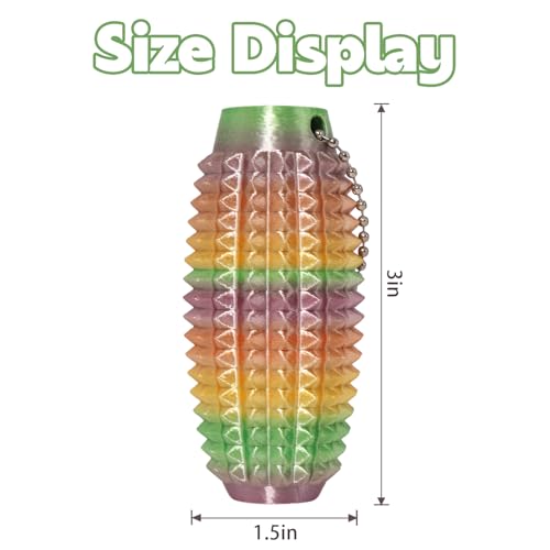 XNJAMG Little Ouchies Fidget ToysPain Stim Fidget Toy Reduce Stress for AdultsAnxiety Relief Pain StimSpiky Fidget Keychain for Anxiety and Stress ReductionNovelty Gifts for FriendsBlack and Rainbow - Image 5
