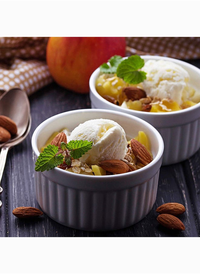 Mash - Ceramic Ramekin 8Oz White Souffle Oven Safe Stoneware Bakeware Porcelain Ramekins Set Serving For Sauces Dipping Onion Soup Lava Cake Flan Creme Brulee Pudding Mini Custard Dishes Single Piece - Image 1