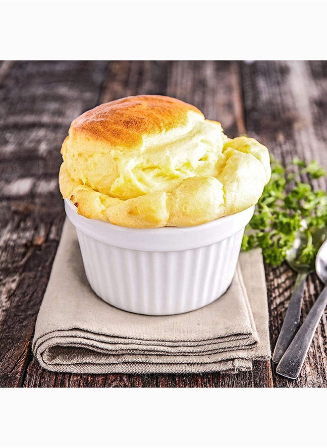 Mash - Ceramic Ramekin 8Oz White Souffle Oven Safe Stoneware Bakeware Porcelain Ramekins Set Serving For Sauces Dipping Onion Soup Lava Cake Flan Creme Brulee Pudding Mini Custard Dishes Single Piece - Image 1