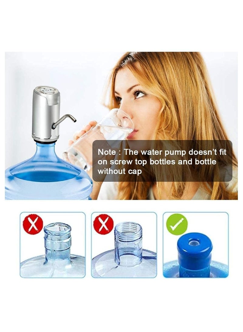 Gonice Water Pump Dispenser with Stainless Pipe | Rechargable Electric Gallon Bottle Drinking Button Switch | Easy to Carry | Perfect for Home and Outdoor - Image 4