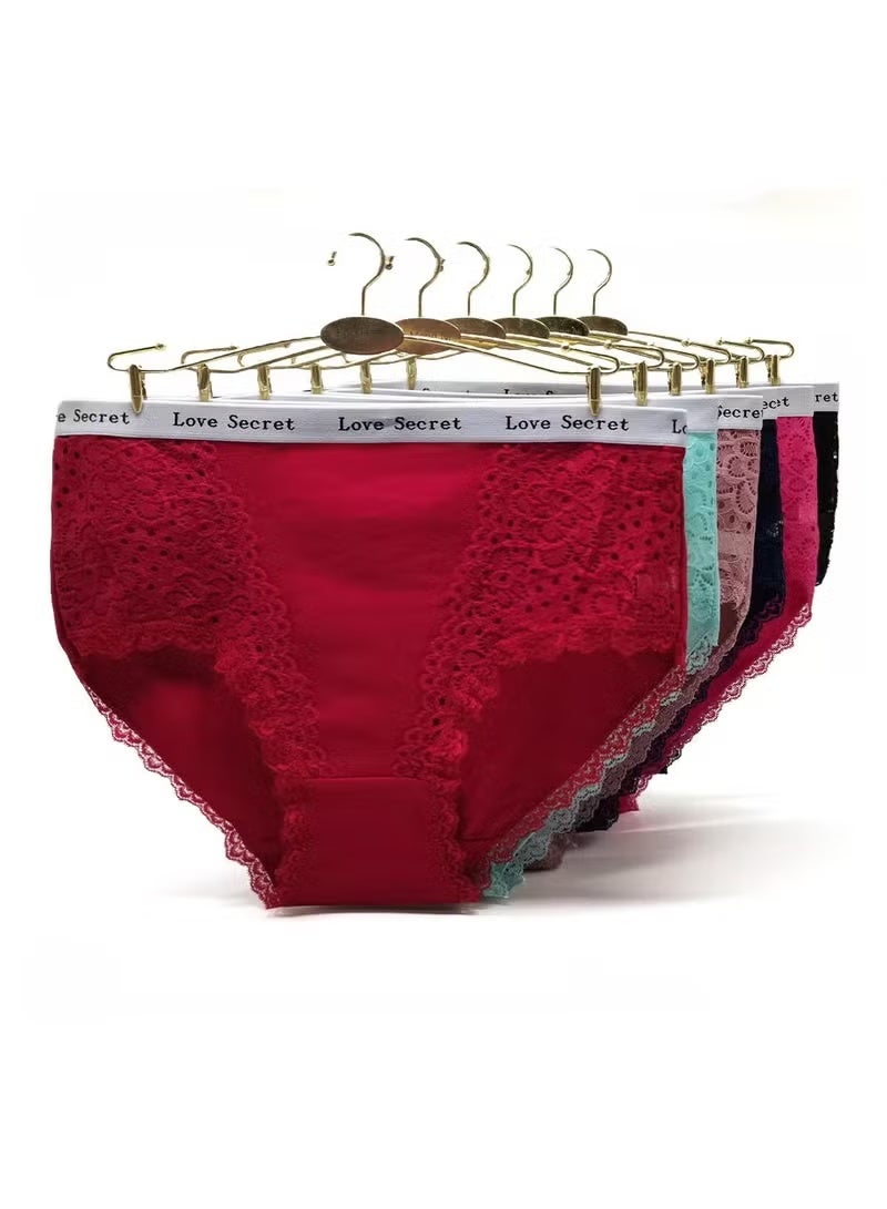Zeemey Love Secret 6 Pack Womens Underwear Cotton Sort Bikini Breathable Panties Low Rise Hipster Ladies Lingerie - Image 1