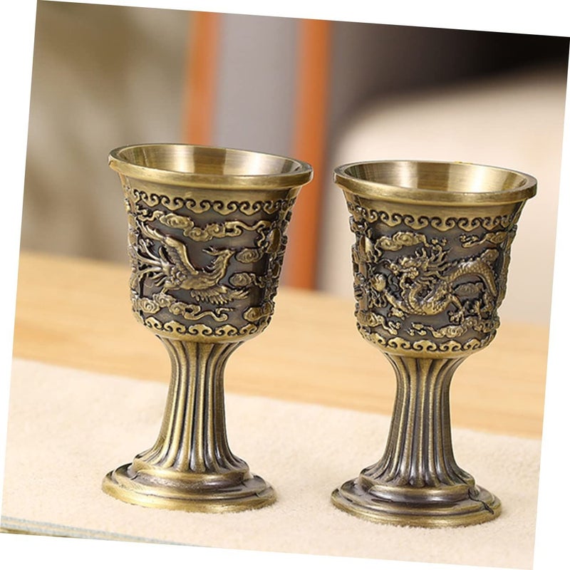 Vintage Chinese Style High Foot Wine Goblet for Whiskey Vodka Cocktails Party - Image 4