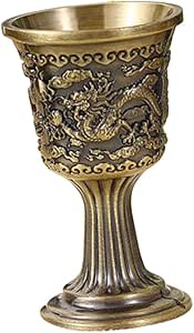 Vintage Chinese Style High Foot Wine Goblet for Whiskey Vodka Cocktails Party - Image 1