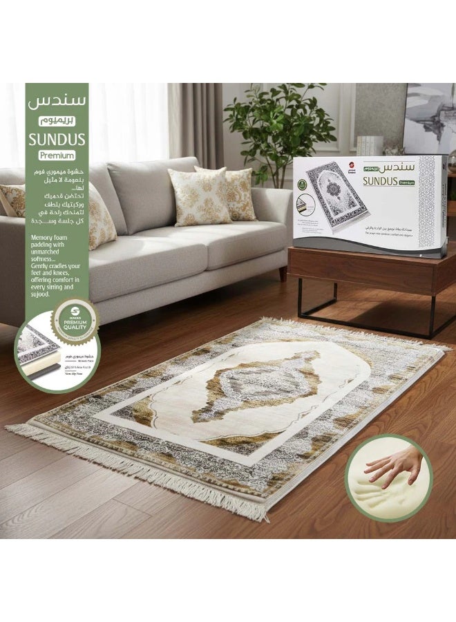 SUNDUS Prayer Mat Premium A luxurious prayer mat that provides comfort with a medical memory foam filling that supports the knees and relieves pressure during prostration. - Image 2