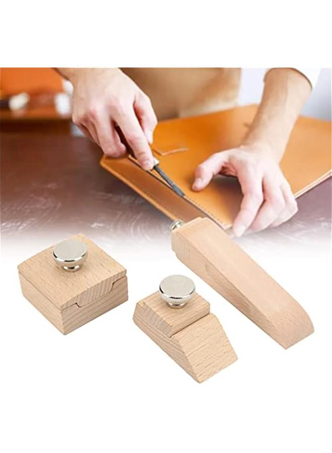 3 Pcs Wooden Sanding Block Cuniform Quadrate Bevel Wood Hand Sanding Block Clip Leather Craft Burnishing Tool, Leather Sanding Block Craftwood  - Image 3