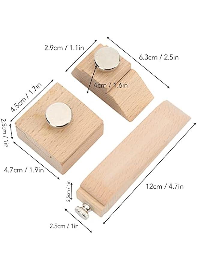 3 Pcs Wooden Sanding Block Cuniform Quadrate Bevel Wood Hand Sanding Block Clip Leather Craft Burnishing Tool, Leather Sanding Block Craftwood  - Image 4