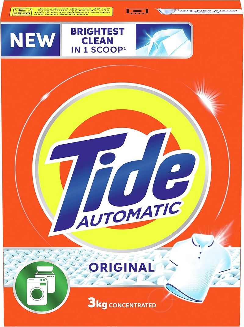 Tide تايد مسحوق غسيل أوتوماتيكي برائحة أصلية 3kg - Image 1