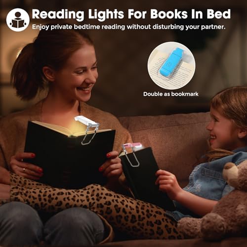 VZZNN 12 Pack Reading LightRechargeable Book Light for Reading in BedClipOn Book Lights with 3 Color TemperatureBulk Gifts for Book Lovers Kids AdultsMulticolor - Image 3