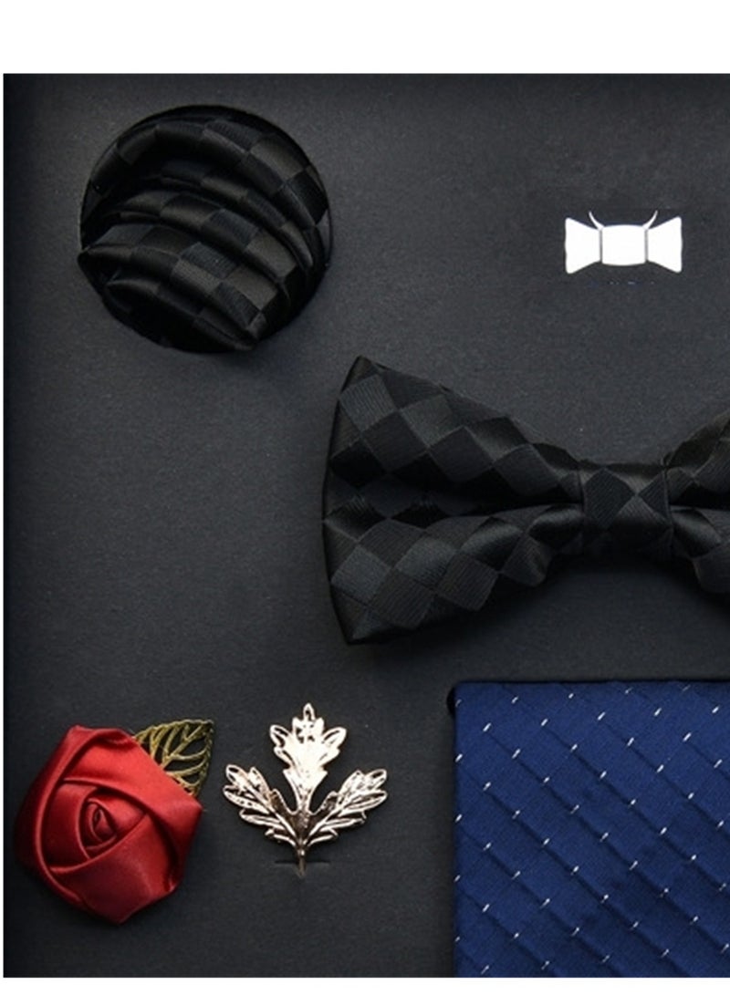 8 قطع من ربطات عنق رجال الأعمال الراقية الرسمية وربطة عنق وأزرار أكمام وإكسسوارات عصرية في صندوق هدايا - Image 2