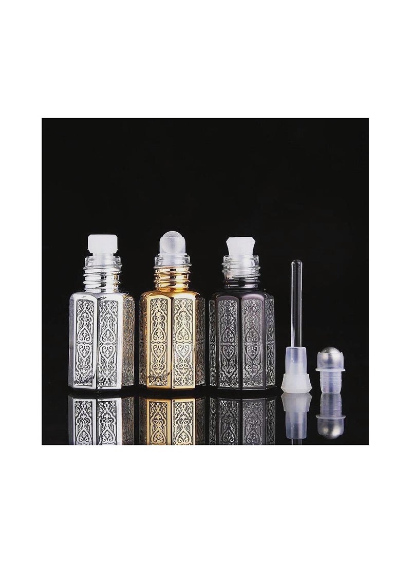 PARO OUD - 6ml Gold 12pcs Fancy Clear Empty Glass Attar Bottle - Image 1
