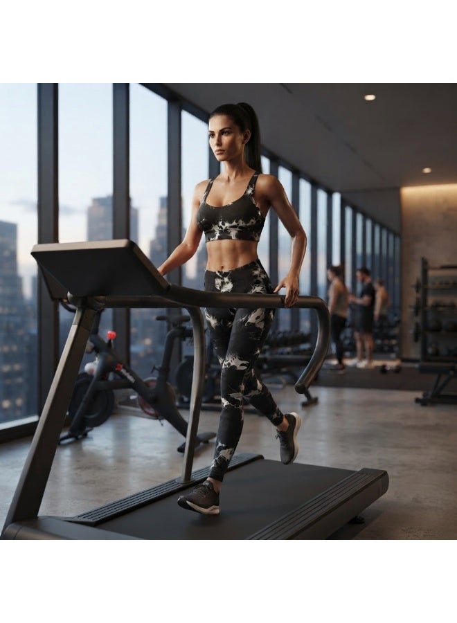 Women's 2-Piece Tie-Dye Activewear Set - Printed Sports Bra & High-Waisted Leggings - Image 2