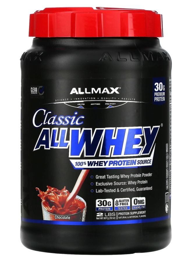 Allmax كلاسيك أول واي® 100% بروتين مصل الحليب بالشوكولاتة 2 رطل (907 جرام)
