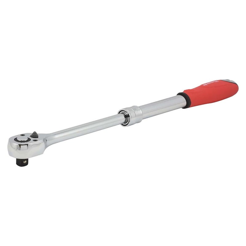 Neiko 03068A 1/2-Inch Drive Extendable Ratchet Handle | 72 Tooth Reversible Ratcheting Feature w/Soft Grip Handle | 12 to 17-1/2â€ Lengths, Red - Image 5