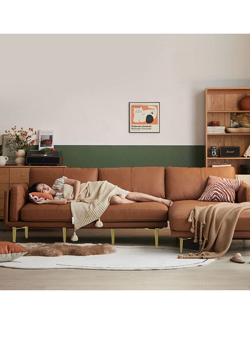 Zikra Metal Golden Furniture Sofa Legs DIY Replacement Heavy Duty Modern Triangle Steel Feet for Cabinet Dresser TV Stand End Coffee Table Cupboard Couch Bed Chair Armchair Wardrobe Ottoman 5.9inch 15cm - Image 2