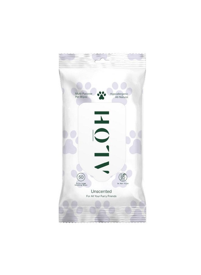 ألو مناديل ALŌH المضادة للحساسية | طبيعية بالكامل | متعددة الأغراض للحيوانات الأليفة، خالية من العطور، 50 منديلًا - Image 1