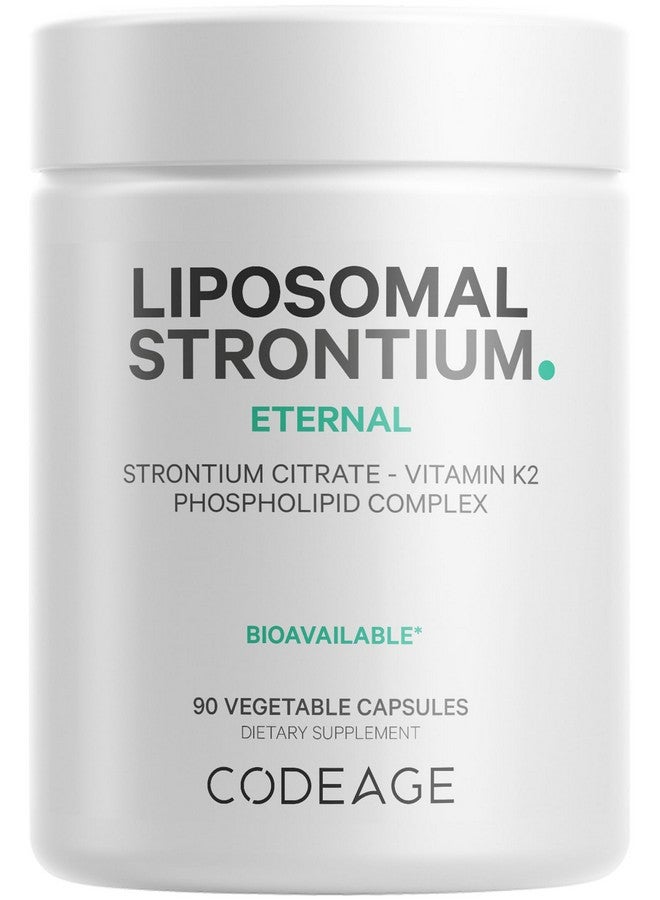Codeage Liposomal Strontium Supplement - Strontium Citrate, Vitamin K2 MK-7, Liposomal Delivery, Non-GMO Mineral Strontium, Gluten-Free - 90 Capsules - Image 1