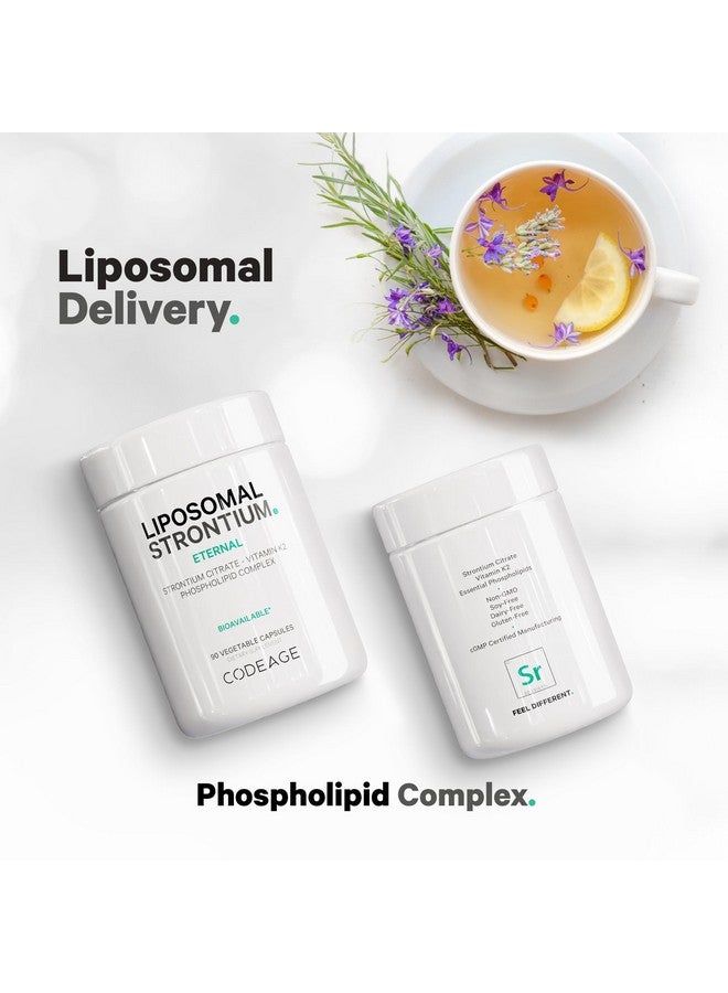 Codeage Liposomal Strontium Supplement - Strontium Citrate, Vitamin K2 MK-7, Liposomal Delivery, Non-GMO Mineral Strontium, Gluten-Free - 90 Capsules - Image 5