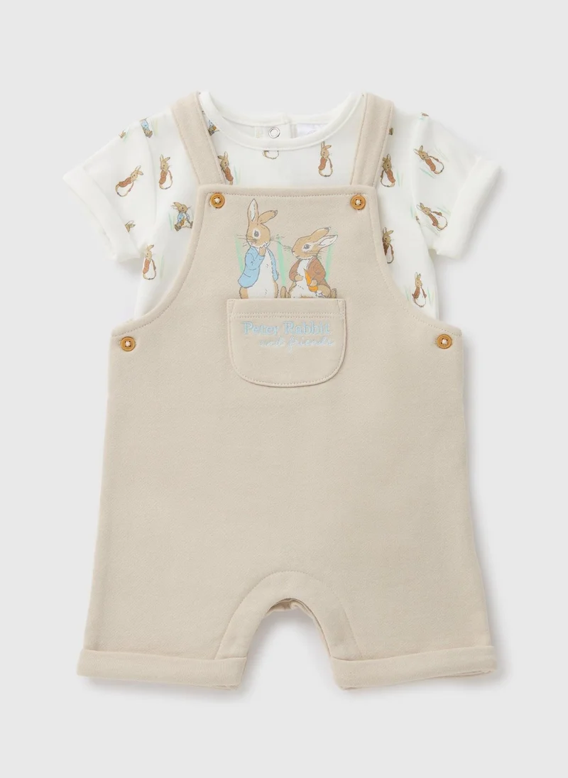 Matalan Peter Rabbit Baby Beige Dungaree Set