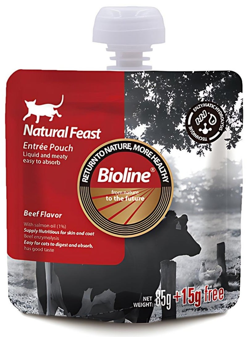 بايولاين كيس مقبلات العيد الطبيعي بنكهة اللحم البقري 85 جم + 15 جم - Image 1