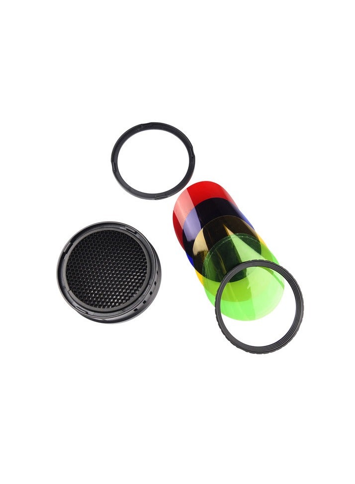 جودوكس مجموعة GODOX BD-08 للبوابات العاكسة لفلاش AD400Pro – تتضمن بوابات بأربع شفرات، شبكة عسلية، وفلاتر لونية - Image 3