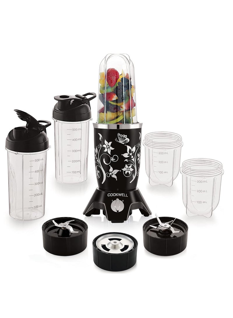 Cookwell Bullet Mixer Grinder (5 Jars, 3 Blades, Black) - Copper, 600 Watts - 2 Year Warranty - Image 1