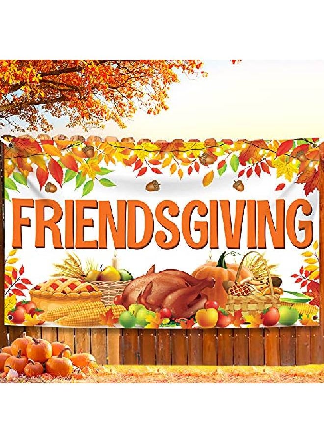 KATCHON Large Friendsgiving Banner Decorations 72X44 Inch | Friendsgiving Backdrop For Friendsgiving Party Decorations | Happy Friendsgiving Banner For Thanksgiving Decorations | Friendsgiving Decorations  - Image 1