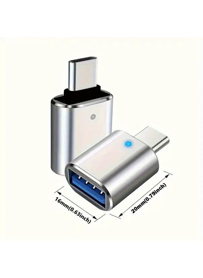 محول USB OTG من النوع C إلى USB، مصنوع من سبائك الألومنيوم، طراز HF501، متوفر بألوان متعددة، مناسب لأجهزة أندرويد وآيفون، يدعم الشحن السريع - Image 2